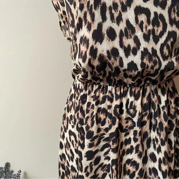 Alice + Olivia Leopard Print Open Back Mini Dress XS Blouson Party Cocktail - Picture 5 of 16